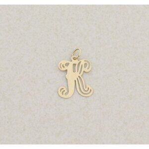 Pendant Only 14k Yellow Gold Letter 'K' Pendant Initial K Design 3/4" x 1/2"